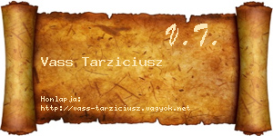 Vass Tarziciusz névjegykártya